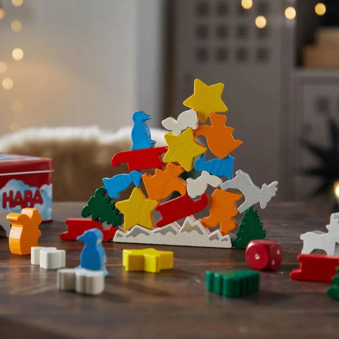 HABA Wooden Toys|Games < Animal Upon Animal - Christmas Stacking Game