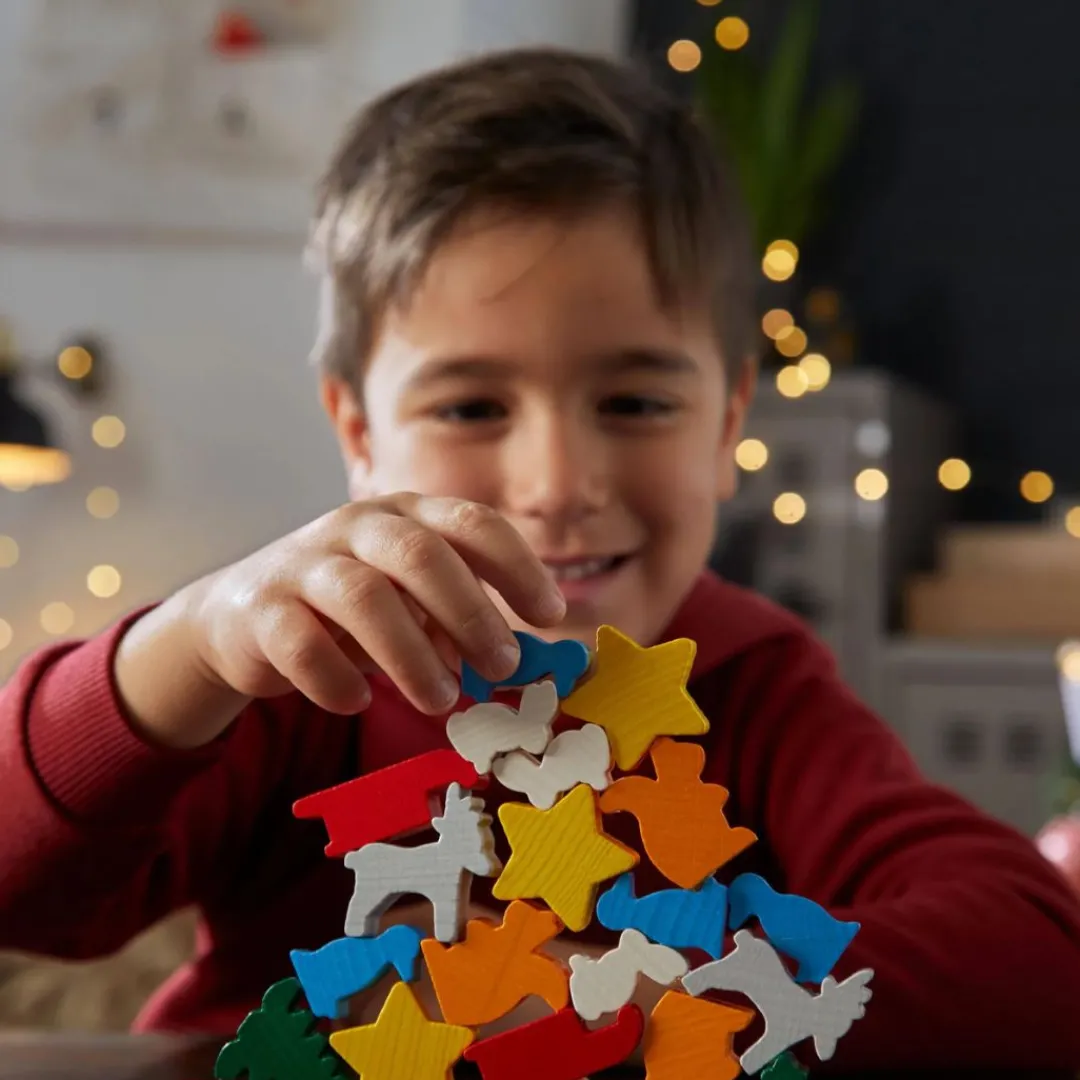 HABA Wooden Toys|Games < Animal Upon Animal - Christmas Stacking Game