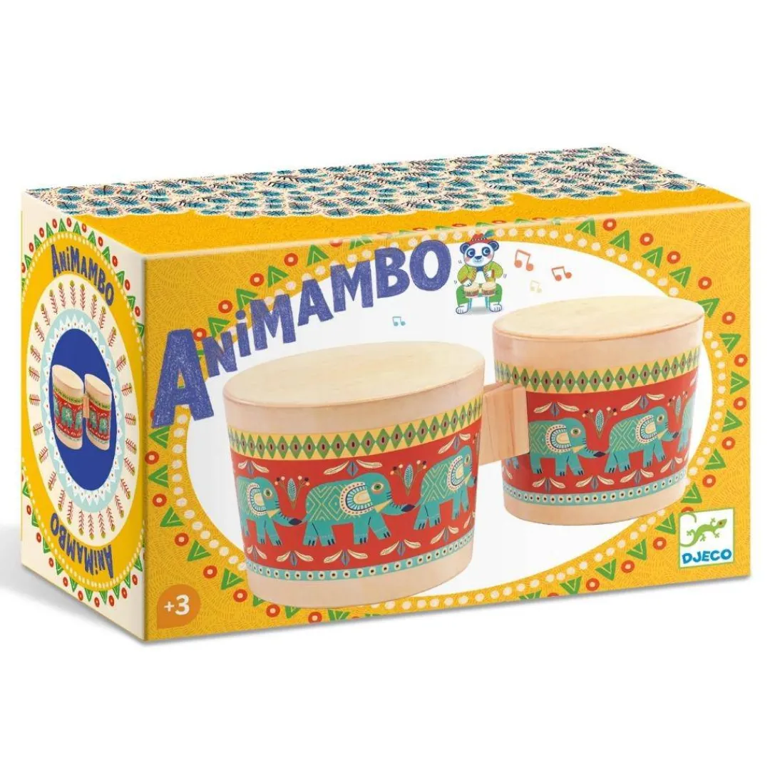 Djeco Wooden Toys|4 Years < Animambo Bongo Drums Musical Instrument