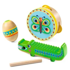 Djeco 12-24 Months|Wooden Toys < Animambos 3 Piece Instrument Music Set