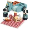 Tender Leaf Toys Wooden Toys|4 Years < Badger Family Picnic Playset