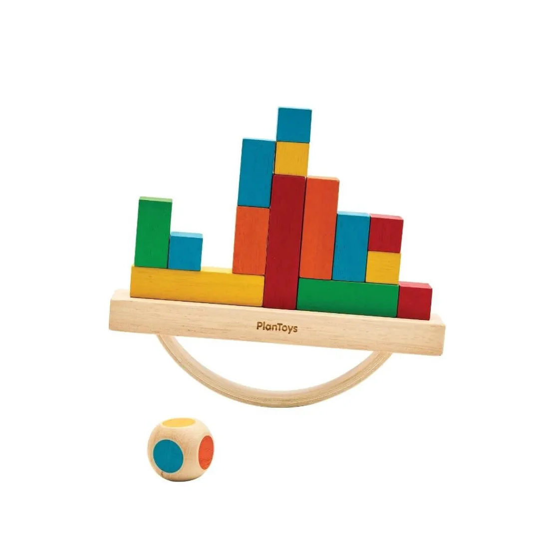 PlanToys Wooden Toys|4 Years < Balancing Cargo Block Game
