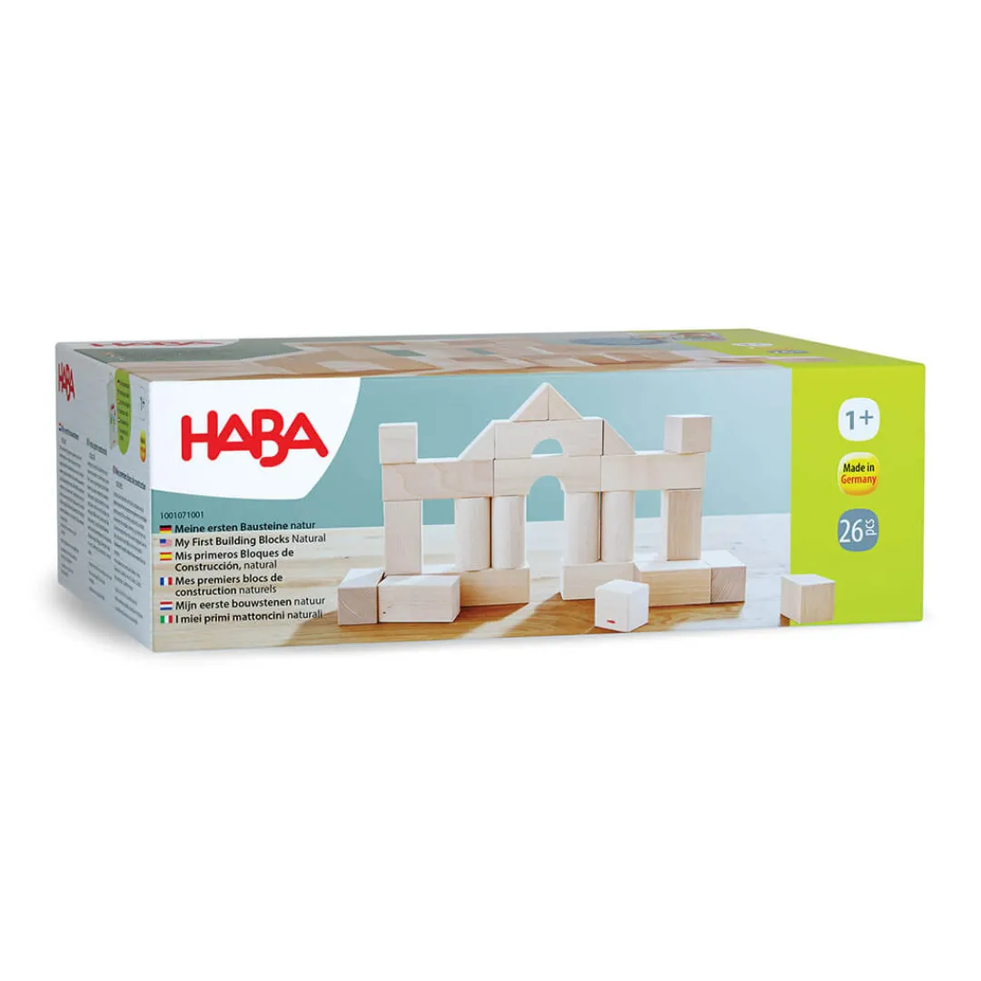 HABA Wooden Toys|4 Years < Basic Building Blocks - Small Starter Set