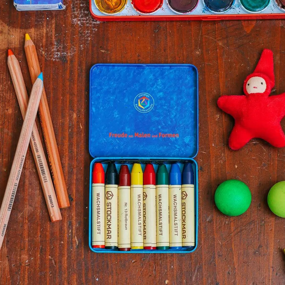 Stockmar 4 Years|3 Years < Beeswax Crayons - Standard Mix - 8 Sticks