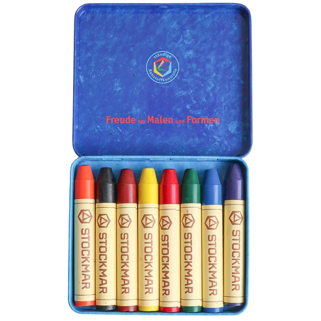 Stockmar 4 Years|3 Years < Beeswax Crayons - Standard Mix - 8 Sticks