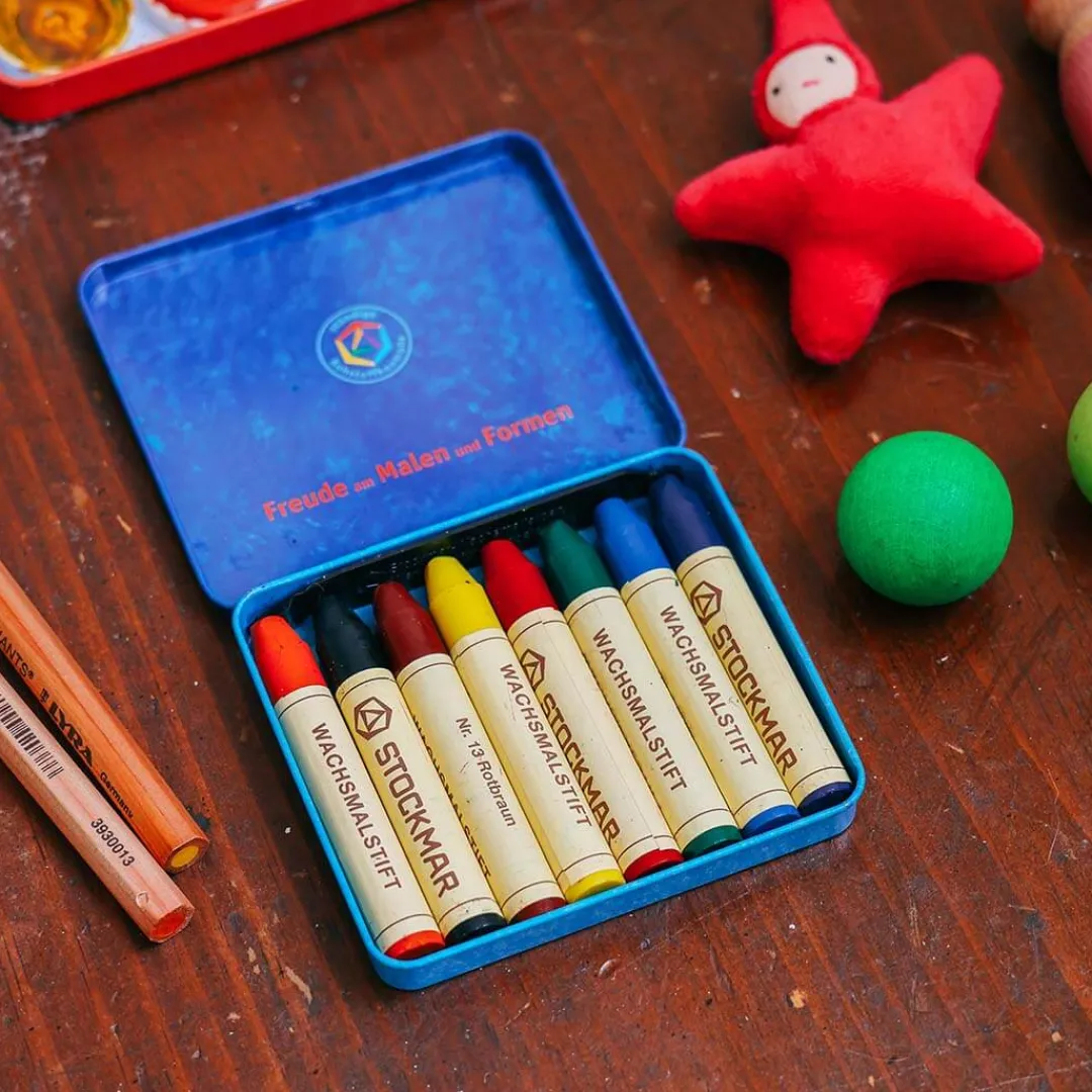 Stockmar 4 Years|3 Years < Beeswax Crayons - Standard Mix - 8 Sticks