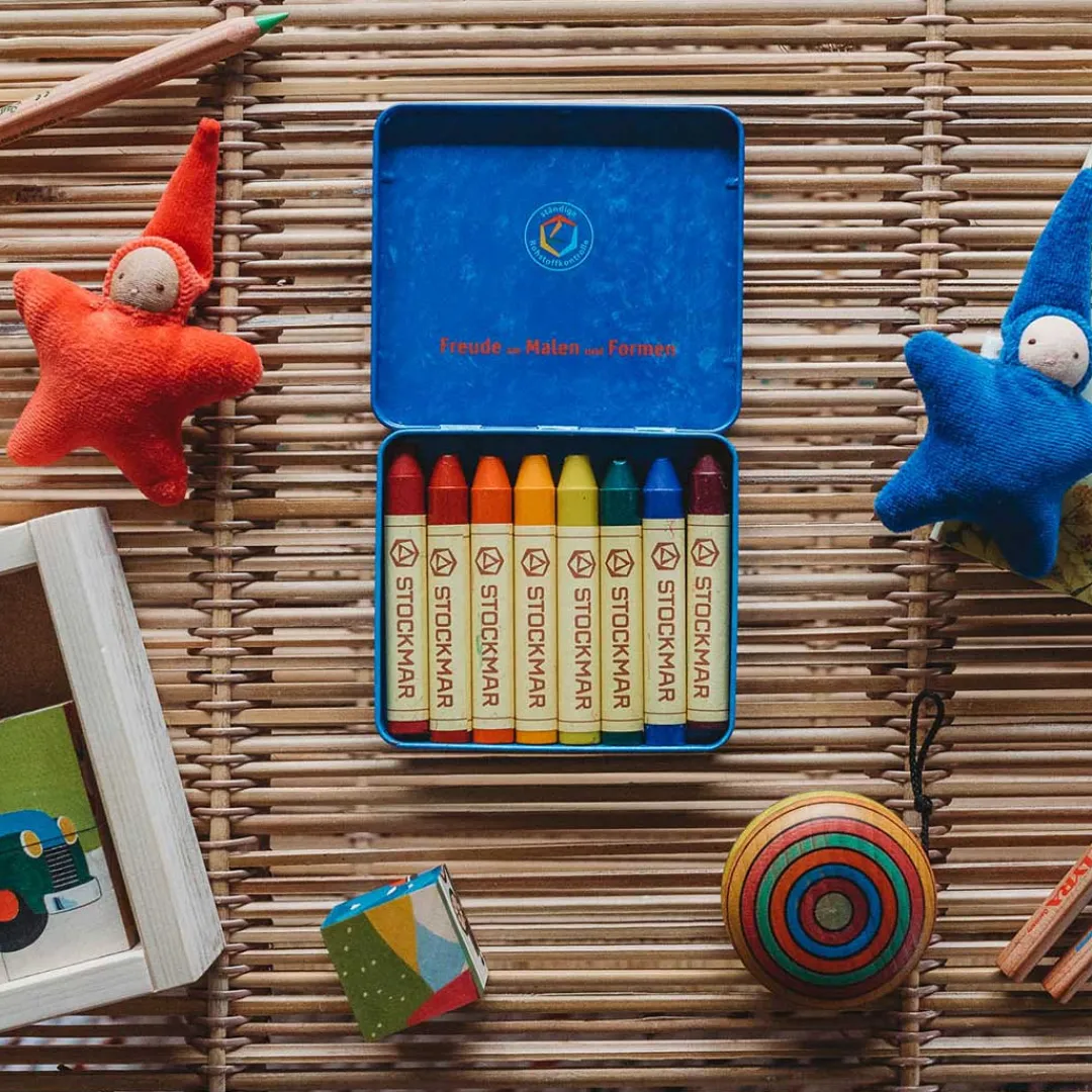 Stockmar 4 Years|3 Years < Beeswax Crayons - Waldorf Mix - 8 Sticks