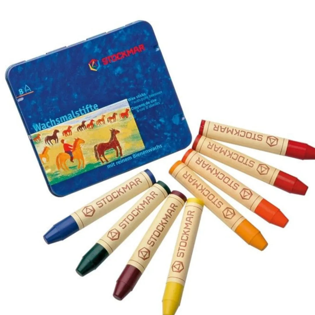 Stockmar 4 Years|3 Years < Beeswax Crayons - Waldorf Mix - 8 Sticks