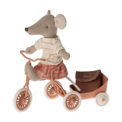 Maileg Maileg Collection|4 Years < Big Sister Tricycle Mouse - Coral