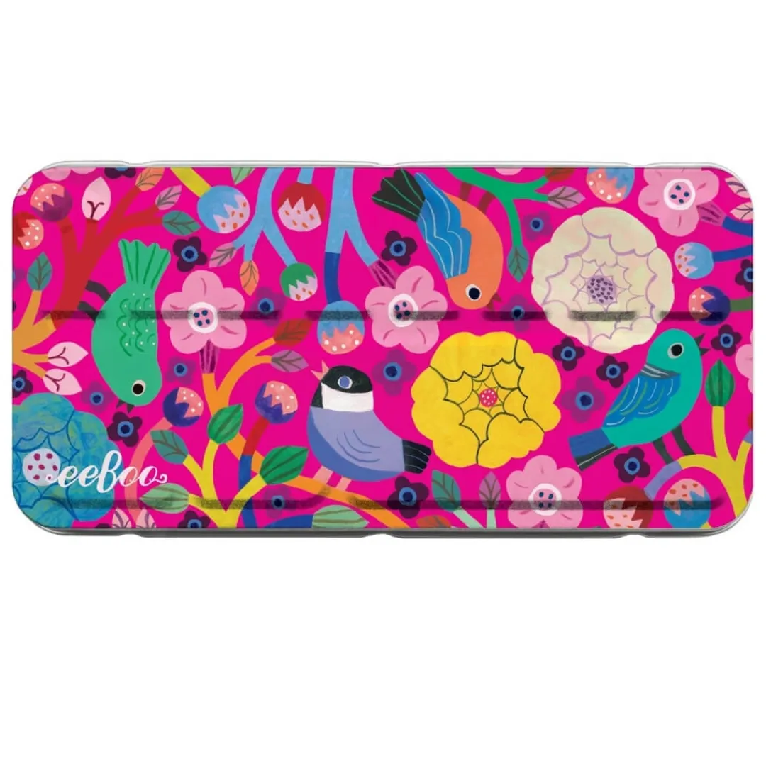 eeboo 4 Years|3 Years < Birds in Fuchsia Watercolor Paint Tin Set