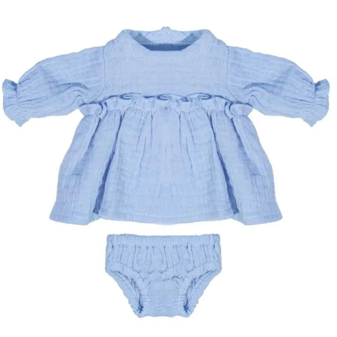 Miniland Dolls|4 Years < Blue Cotton Dress - 12"