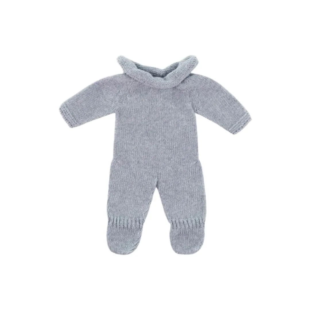 Miniland Dolls|4 Years < Blue-Gray Knit Doll Pajamas - 12''