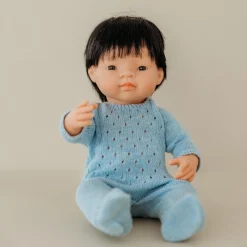 Miniland 4 Years|Montessori Inspired < Blue Knit Doll Pajamas - 15"