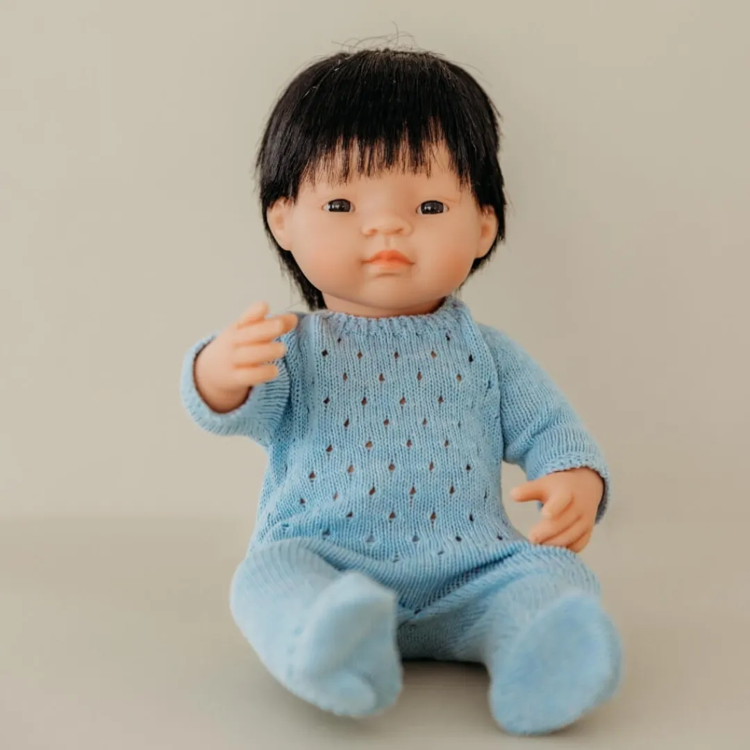 Miniland 4 Years|Montessori Inspired < Blue Knit Doll Pajamas - 15"