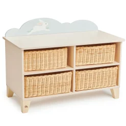 Tender Leaf Wooden Toys|4 Years < Bunny Storage Unit with Wicker Baskets