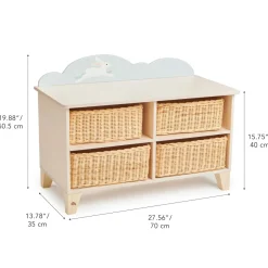 Tender Leaf Wooden Toys|4 Years < Bunny Storage Unit with Wicker Baskets