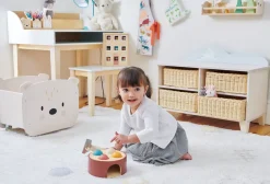 Tender Leaf Wooden Toys|4 Years < Bunny Storage Unit with Wicker Baskets