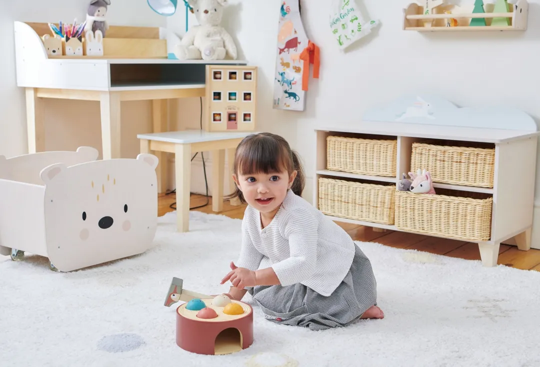 Tender Leaf Wooden Toys|4 Years < Bunny Storage Unit with Wicker Baskets