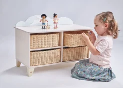 Tender Leaf Wooden Toys|4 Years < Bunny Storage Unit with Wicker Baskets