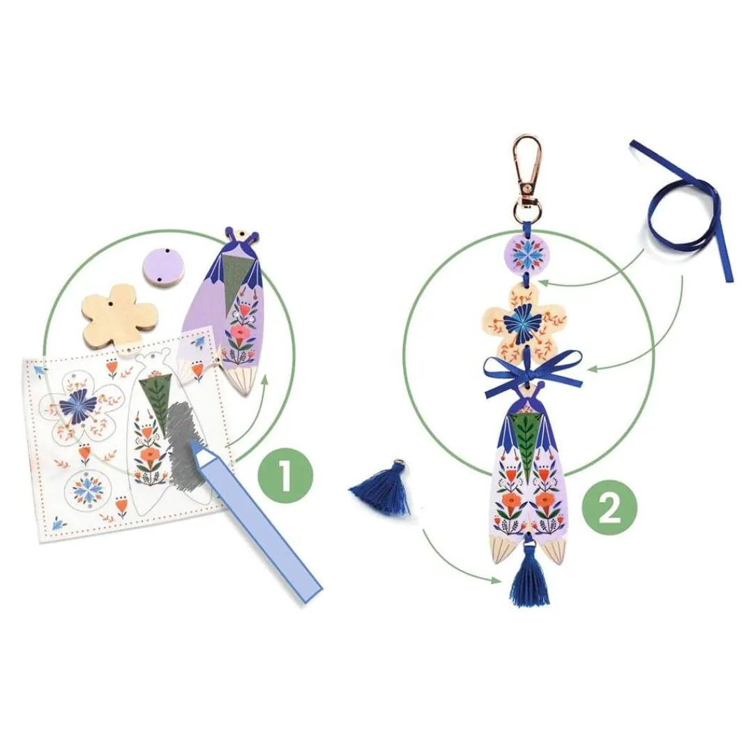 Djeco Wooden Toys|Other Crafts < Butterflies DIY Keychain Craft Kit