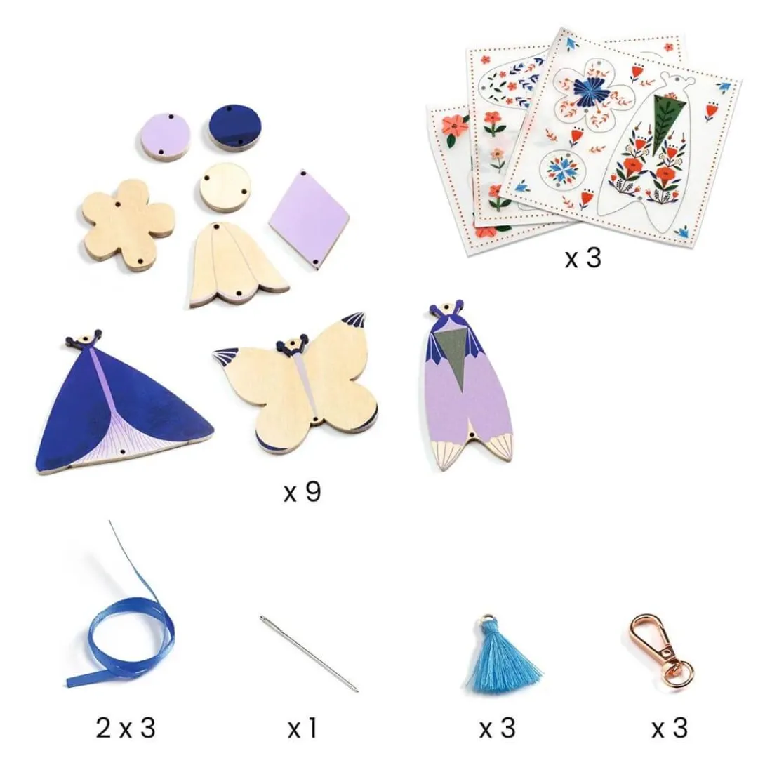 Djeco Wooden Toys|Other Crafts < Butterflies DIY Keychain Craft Kit