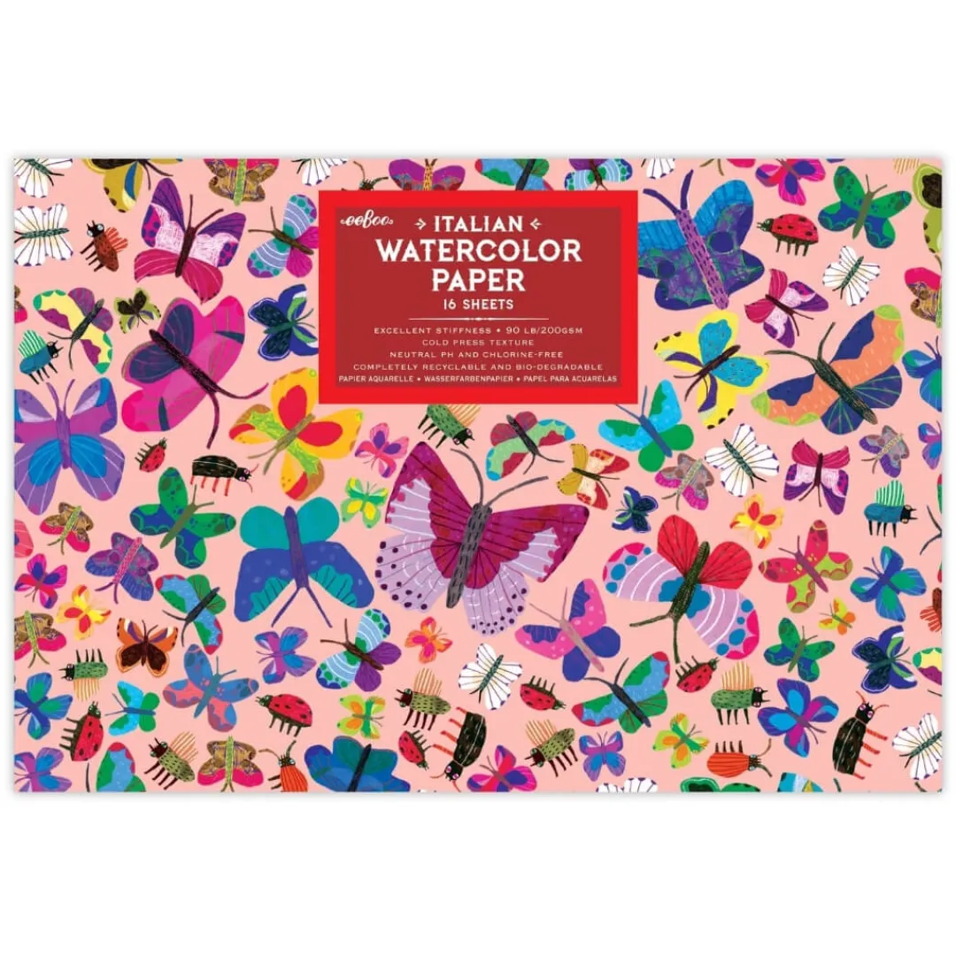 eeboo 4 Years|3 Years < Butterflies Watercolor Paper Pad