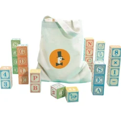 Uncle Goose Wooden Toys|Early Learning < Classic Alphabet Blocks With Canvas Bag