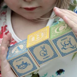 Uncle Goose Wooden Toys|Early Learning < Classic Wooden Alphabet Blocks with Wagon