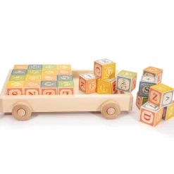 Uncle Goose Wooden Toys|Early Learning < Classic Wooden Alphabet Blocks with Wagon