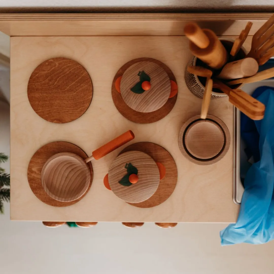 Lapp's Wooden Toys|4 Years < Classic Wooden Kitchen and Refrigerator Bundle