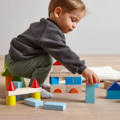 HABA 12-24 Months|Wooden Toys < Colored Wooden Building Blocks - 46 Piece Set