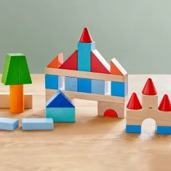 HABA 12-24 Months|Wooden Toys < Colored Wooden Building Blocks - 46 Piece Set