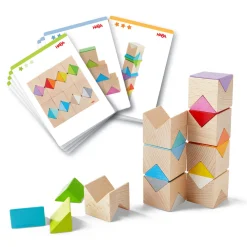 HABA Wooden Toys|4 Years < Colorful Triangle Wooden Block Game