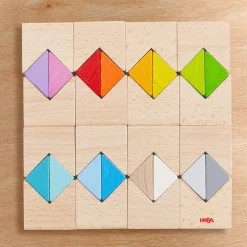HABA Wooden Toys|4 Years < Colorful Triangle Wooden Block Game
