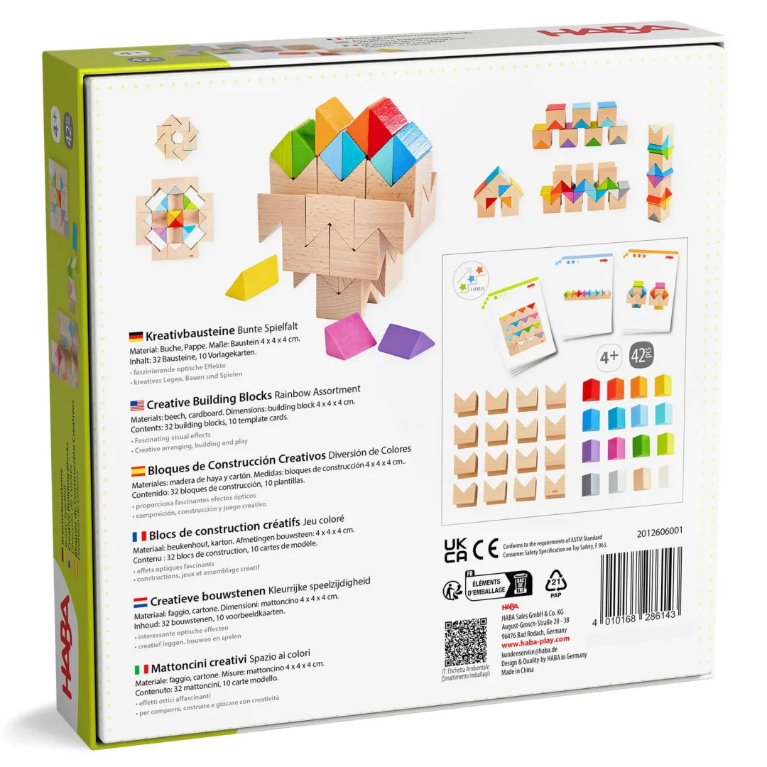 HABA Wooden Toys|4 Years < Colorful Triangle Wooden Block Game