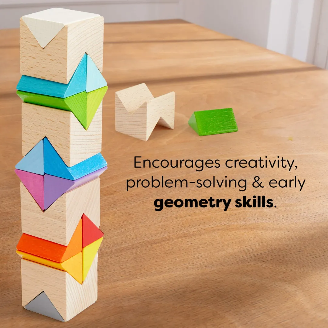 HABA Wooden Toys|4 Years < Colorful Triangle Wooden Block Game