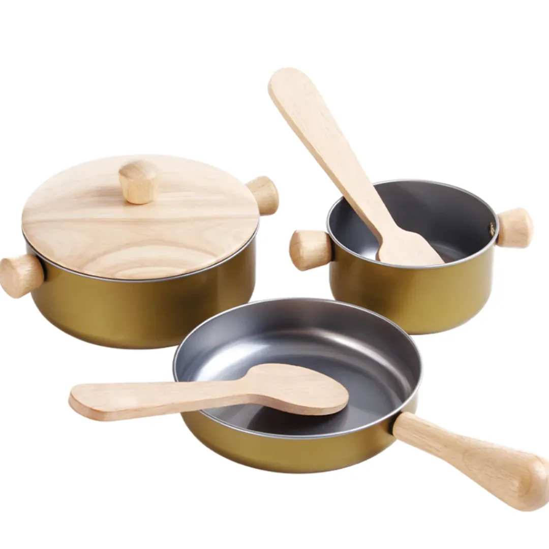 PlanToys Wooden Toys|4 Years < Cooking Utensils Set
