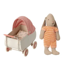 Maileg Maileg Collection|4 Years < Coral Pram Carriage and Micro Bunny