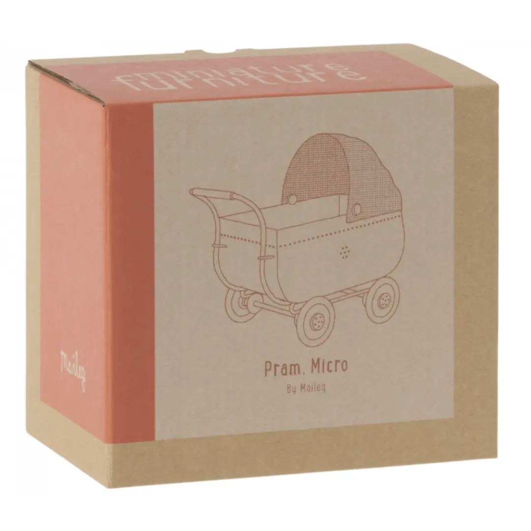 Maileg Maileg Collection|4 Years < Coral Pram Carriage and Micro Bunny