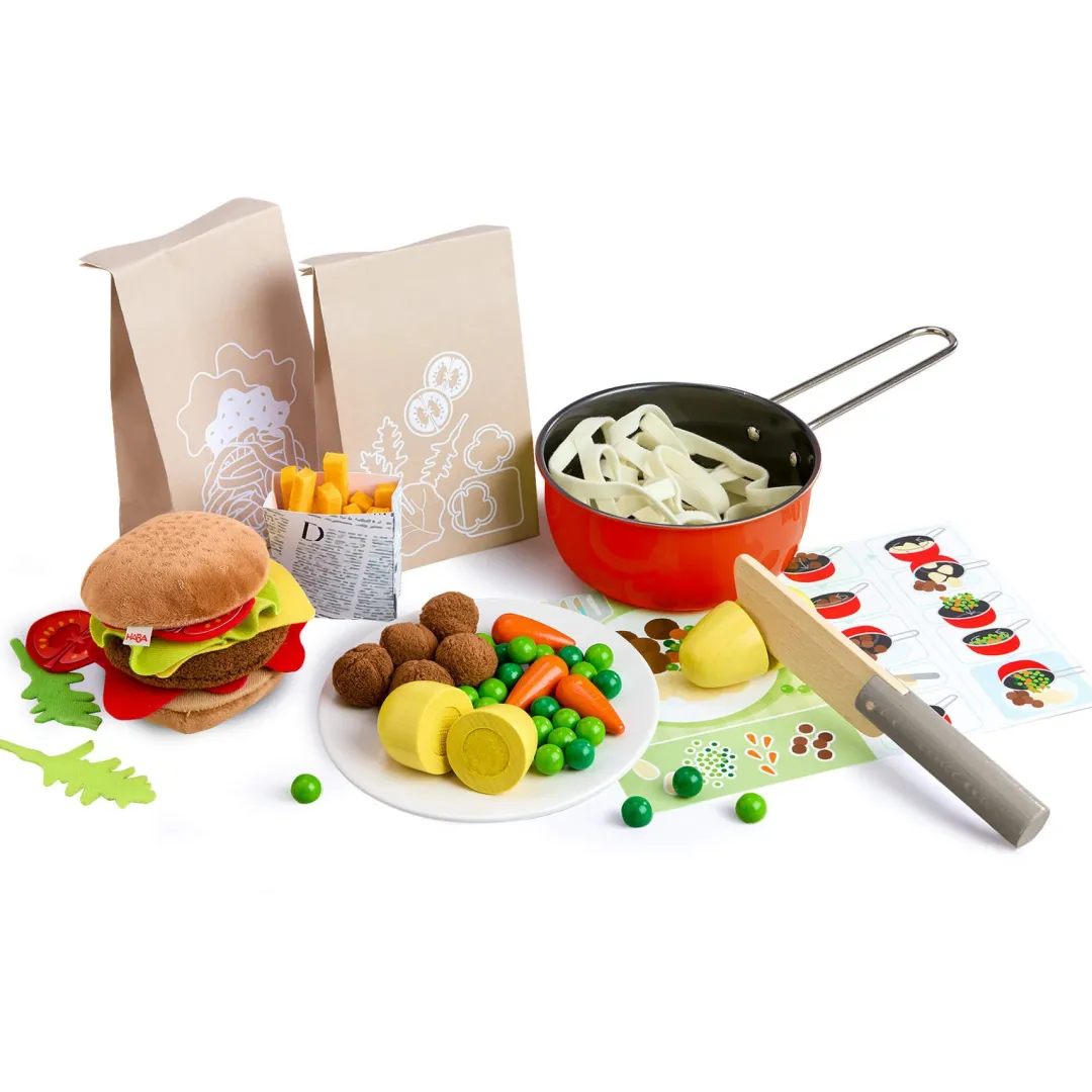 HABA Wooden Toys|4 Years < Creative Play Fresh Box - Play Food Meal Kit