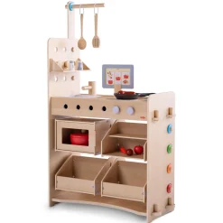 HABA Wooden Toys|4 Years < Creative Play 3 in 1 – Play Kitchen, Store & Workshop