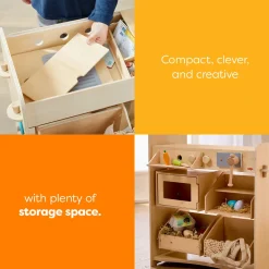 HABA Wooden Toys|4 Years < Creative Play 3 in 1 – Play Kitchen, Store & Workshop