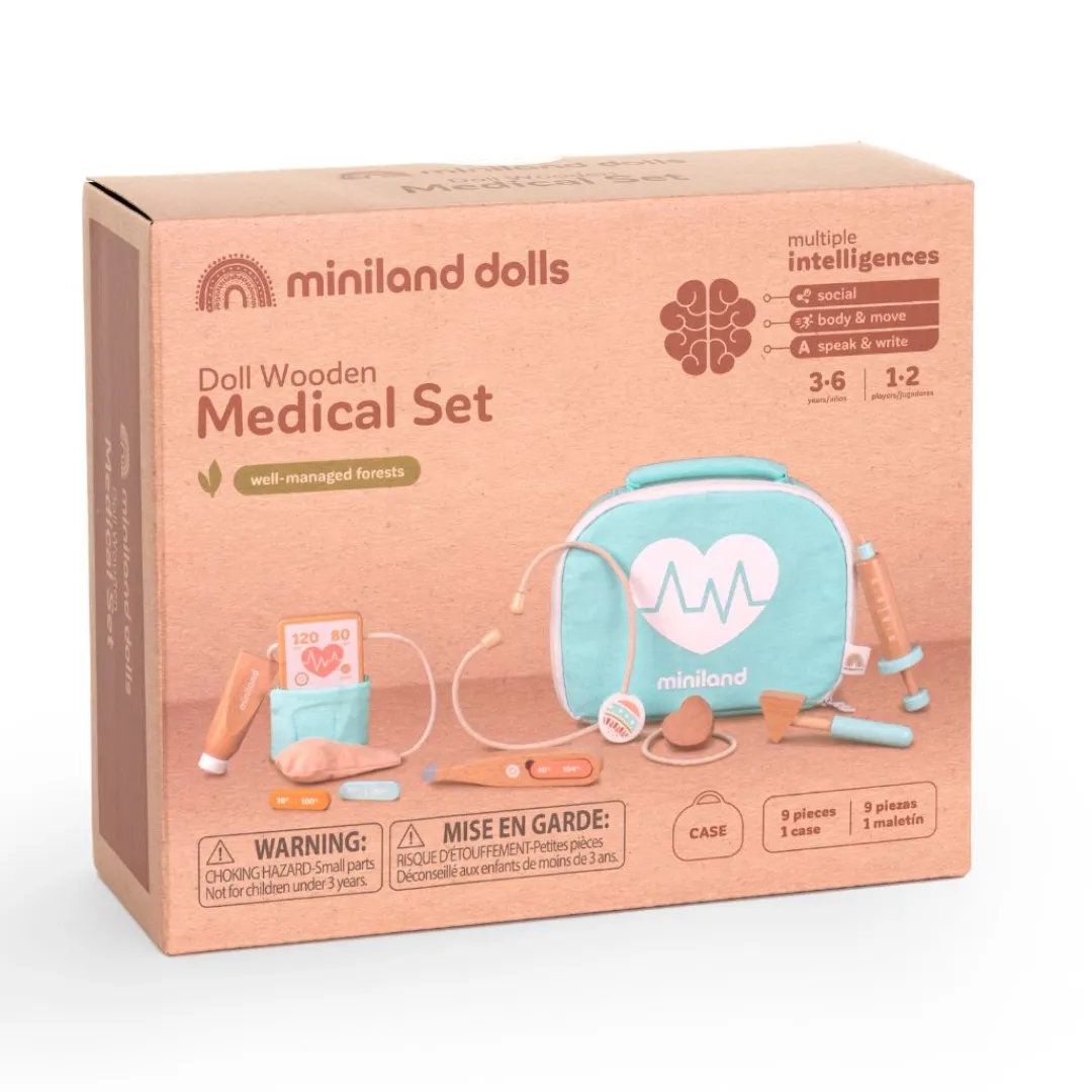 Miniland Wooden Toys|4 Years < Doll-Sized Wooden Doctor Set
