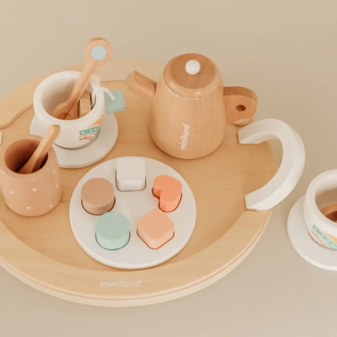 Miniland Wooden Toys|4 Years < Doll-Sized Wooden Tea Set