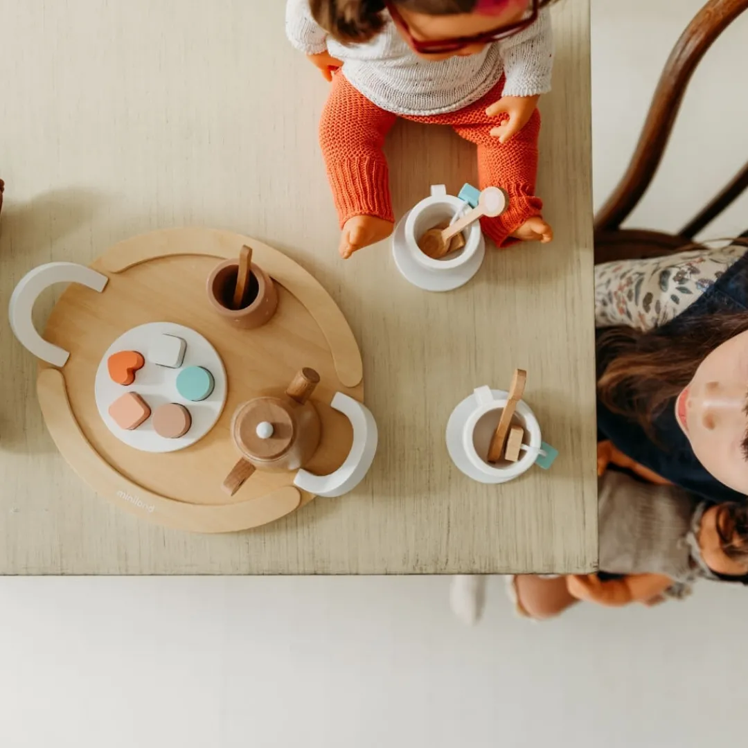 Miniland Wooden Toys|4 Years < Doll-Sized Wooden Tea Set