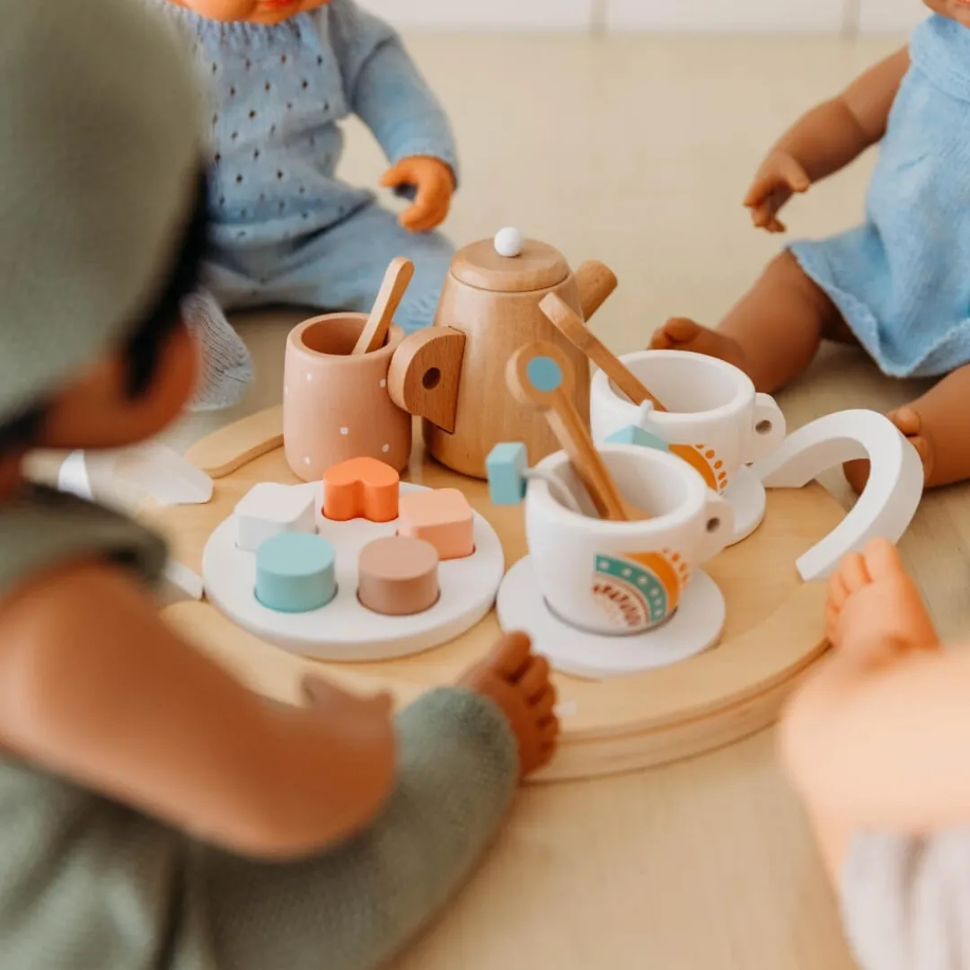 Miniland Wooden Toys|4 Years < Doll-Sized Wooden Tea Set