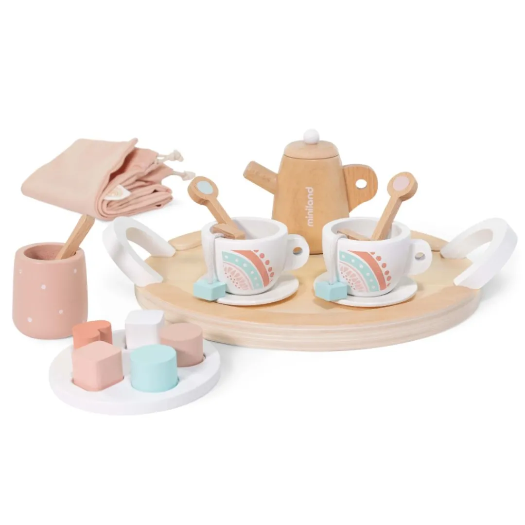 Miniland Wooden Toys|4 Years < Doll-Sized Wooden Tea Set