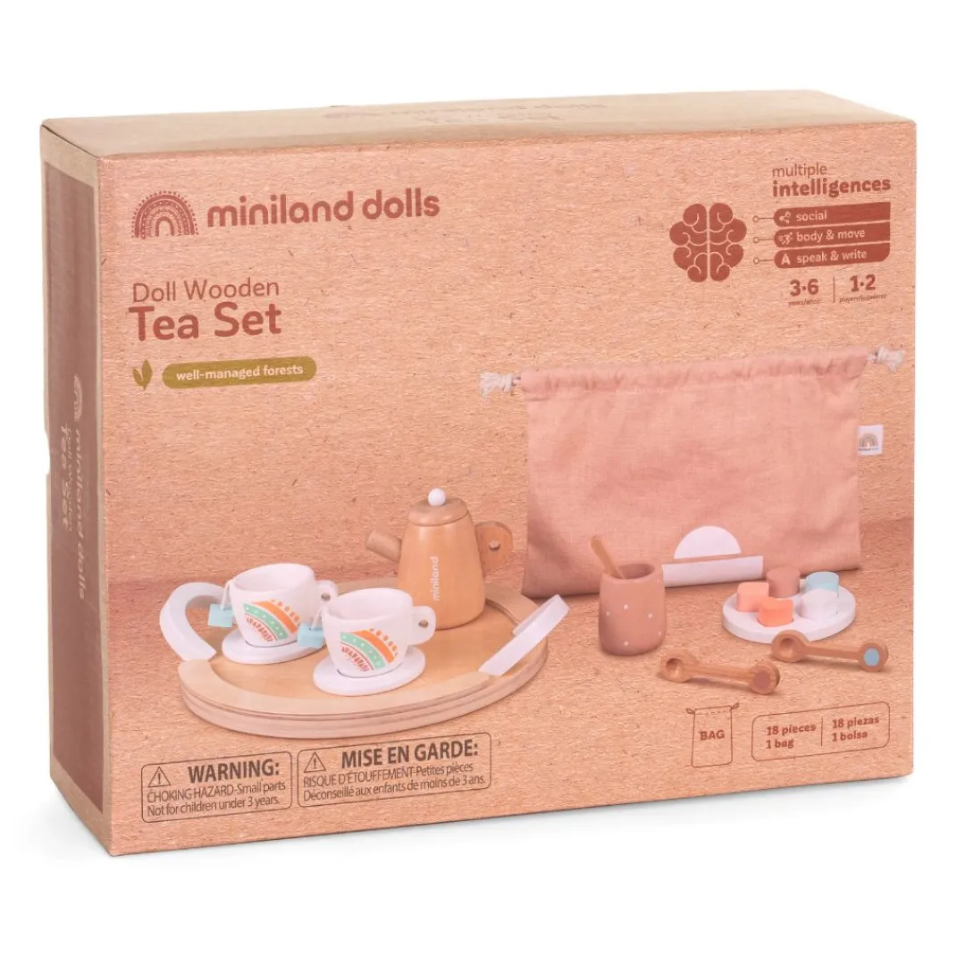Miniland Wooden Toys|4 Years < Doll-Sized Wooden Tea Set
