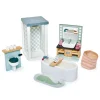 Tender Leaf Toys Wooden Toys|4 Years < Dovetail Wooden Dollhouse Bathroom Set