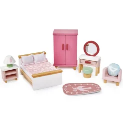Tender Leaf Toys Wooden Toys|4 Years < Dovetail Wooden Dollhouse Bedroom Set
